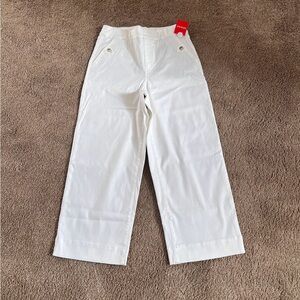 Stretch Twill Cropped Wide Leg Pants Size Medium Petite